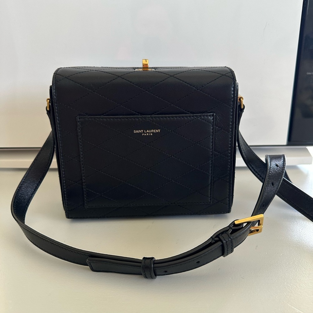 Saint Laurent Mini Square Crossbody Bag in Quilted Leather